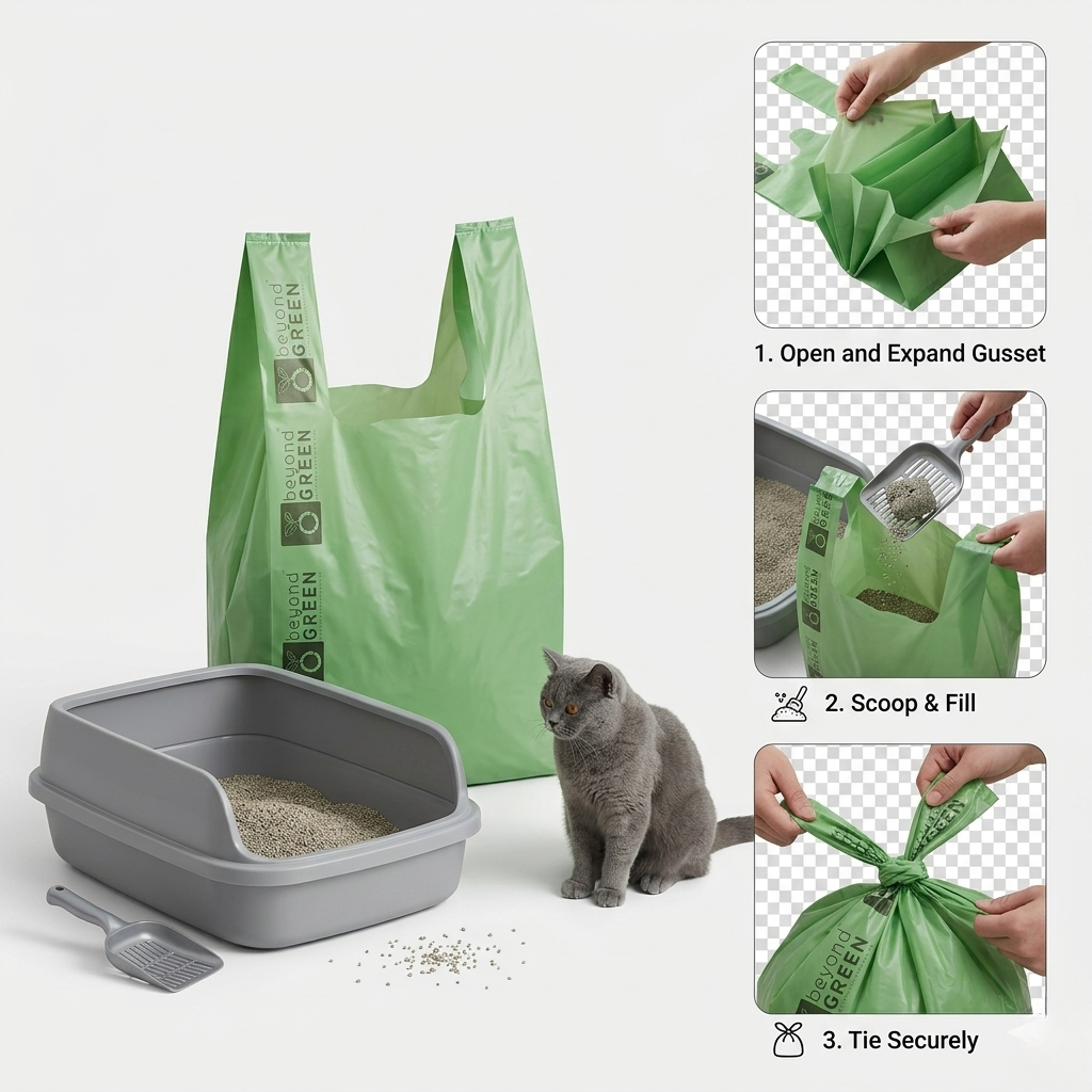 Green Cat Litter Bags