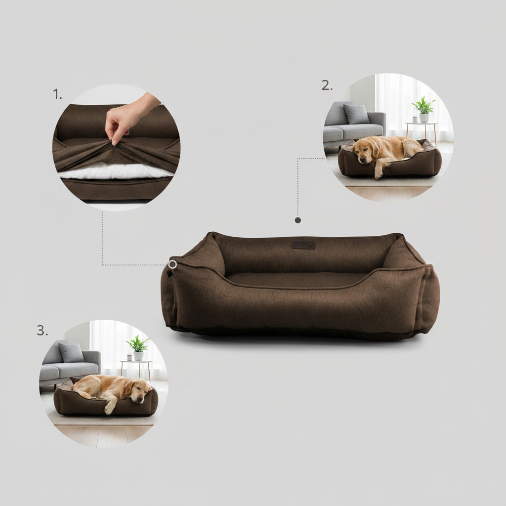 Chester & Lee | Cotton Sleeper Dog Bed Brown