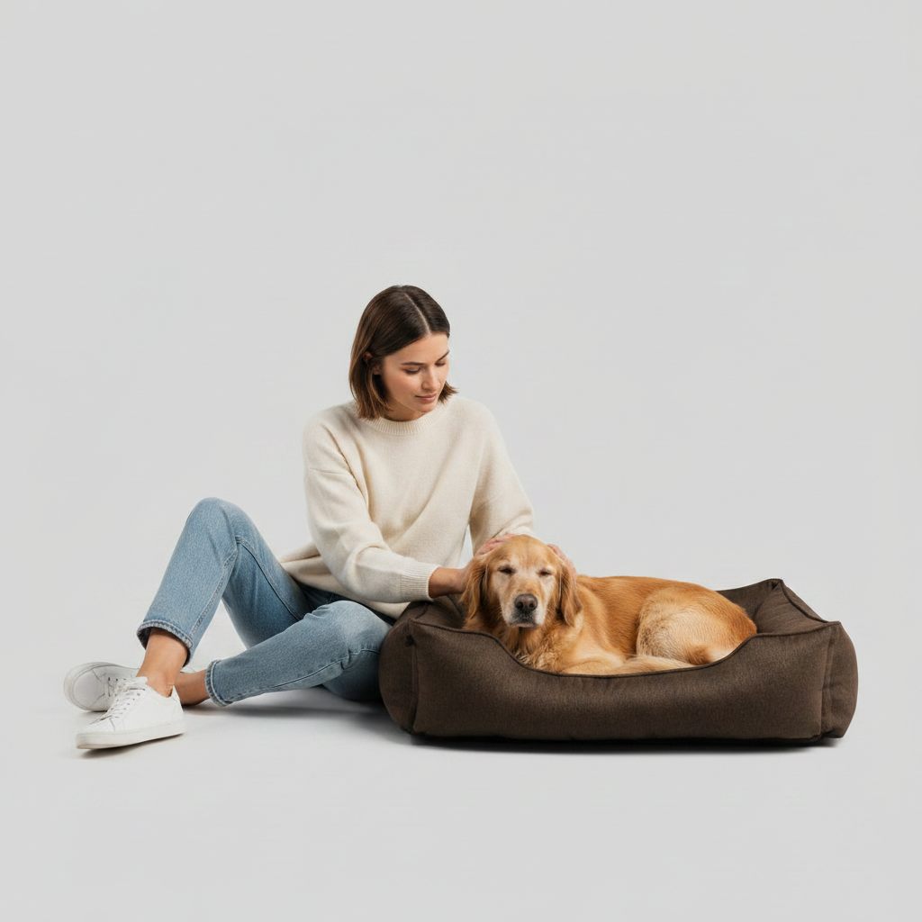 Chester & Lee | Cotton Sleeper Dog Bed Brown