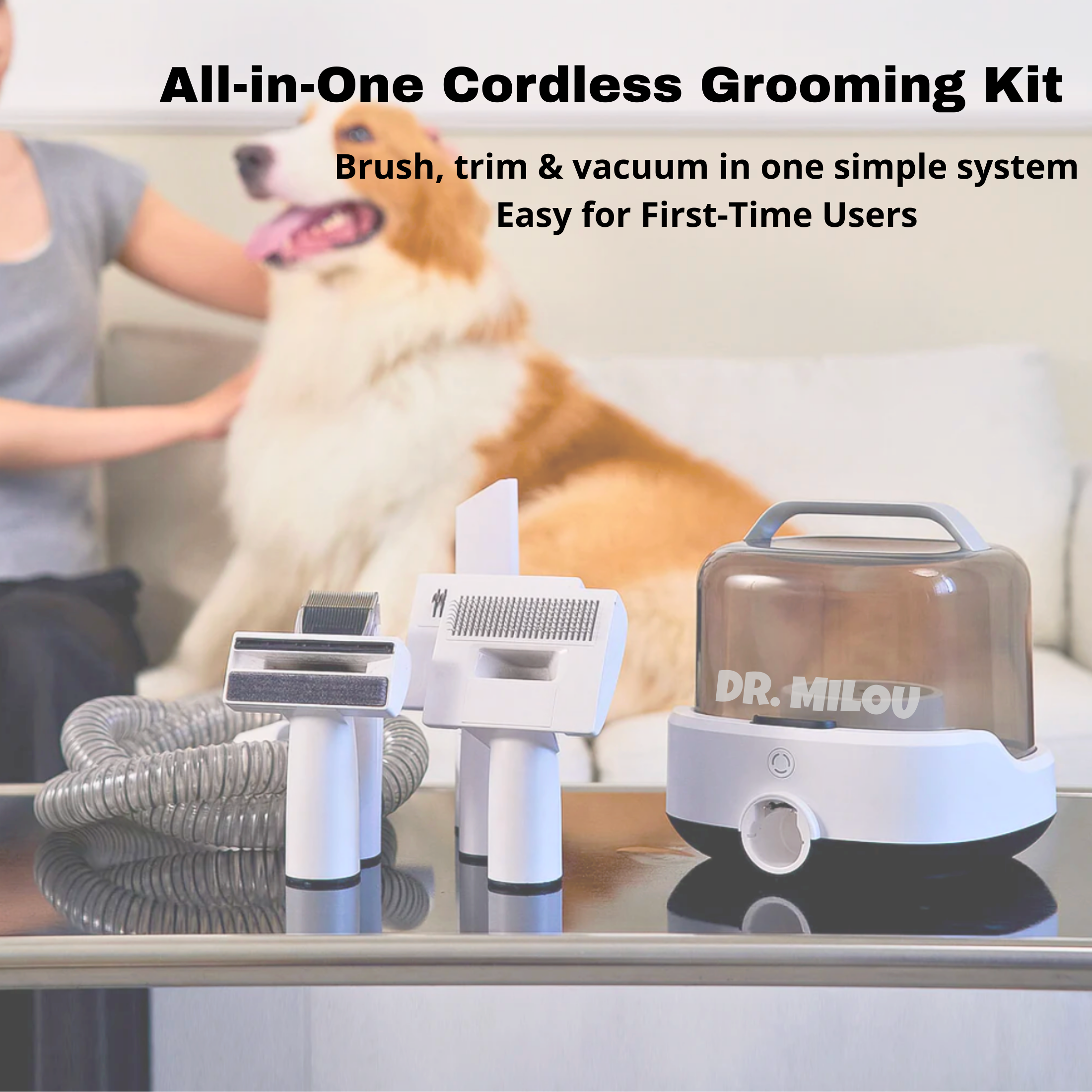 CalmCare™ Cordless Vacuum Grooming Kit by Dr. Milou