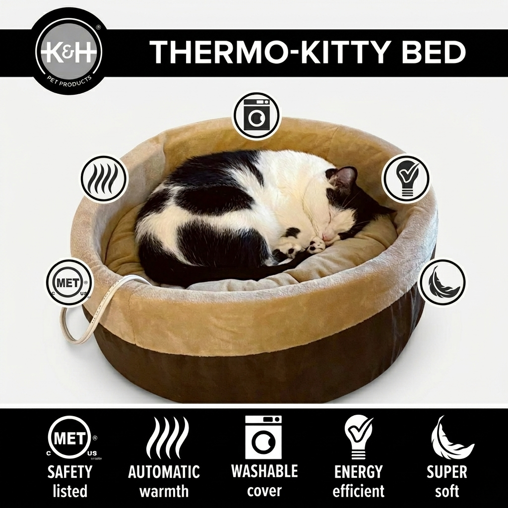 Thermo-Kitty Bed Indoor Heated Cat Bed