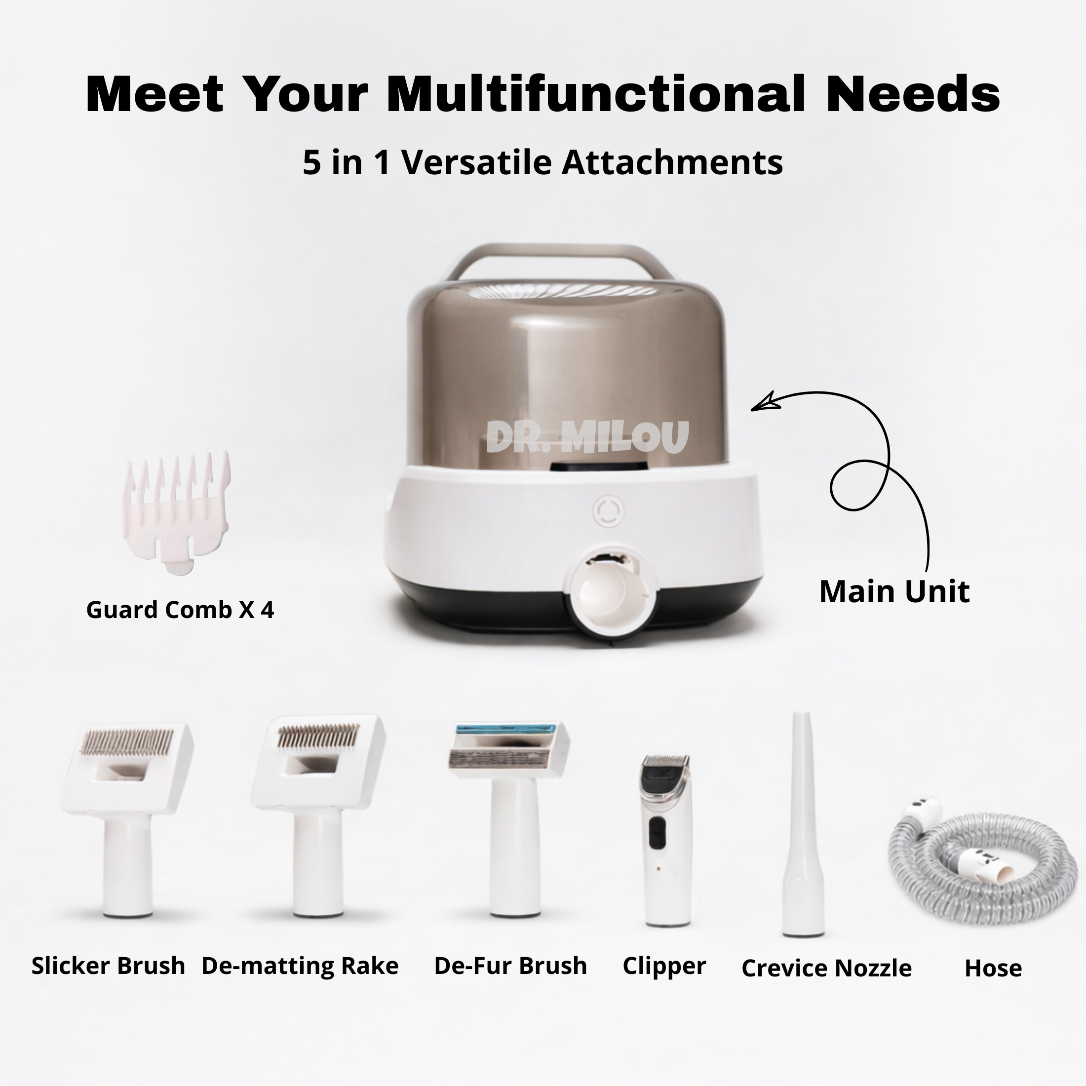 CalmCare™ Cordless Vacuum Grooming Kit by Dr. Milou