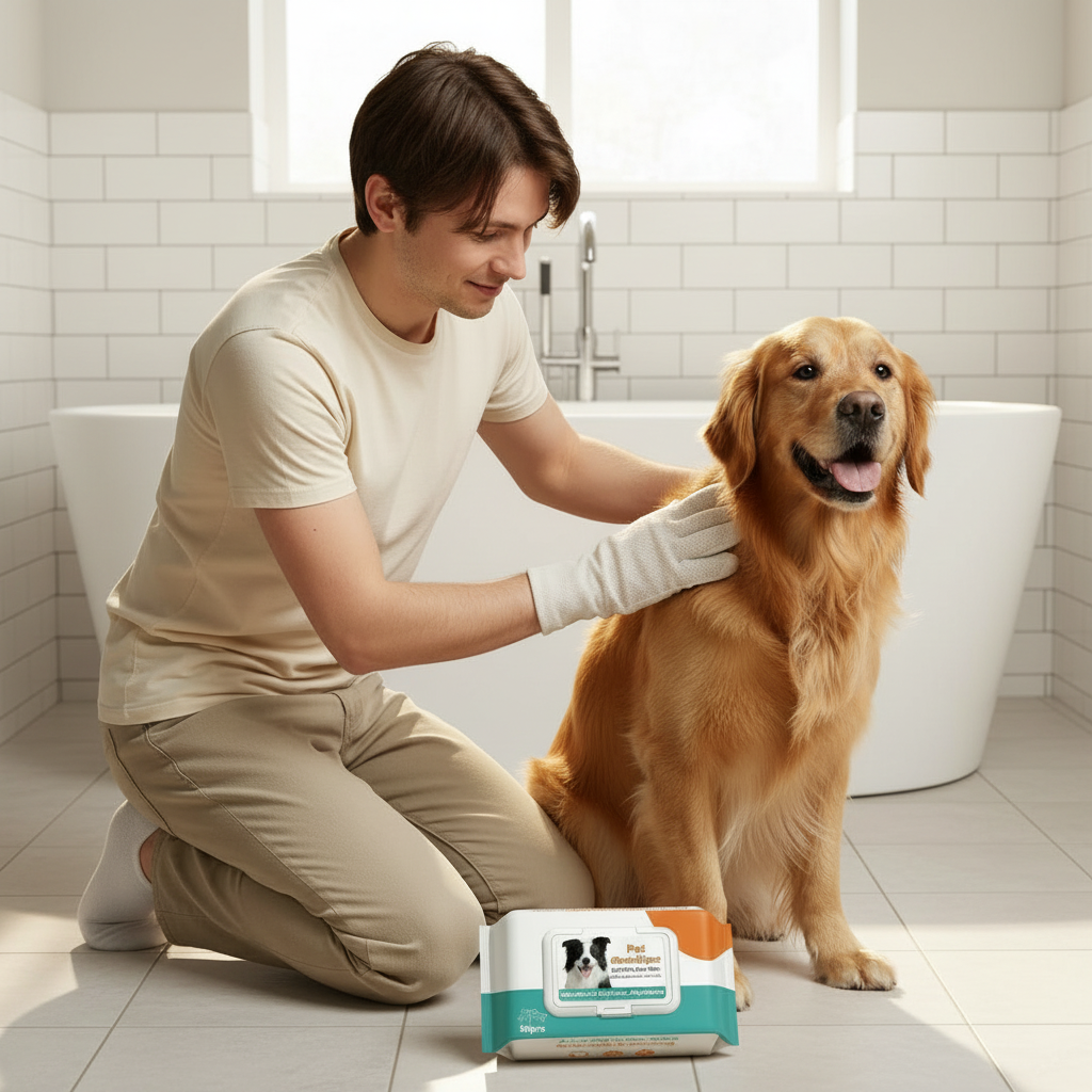 Waterless Pet Cleaning Grooming Gloves