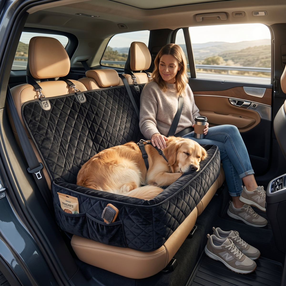 Huntley Pet Dog Car Seat for Large Dogs Black