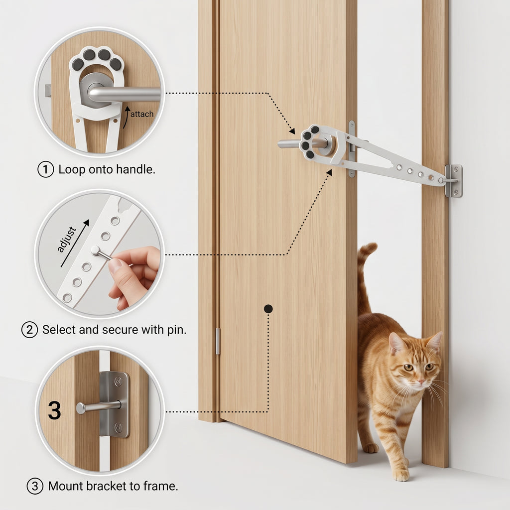 No-Punch Pet Door Strap Latch