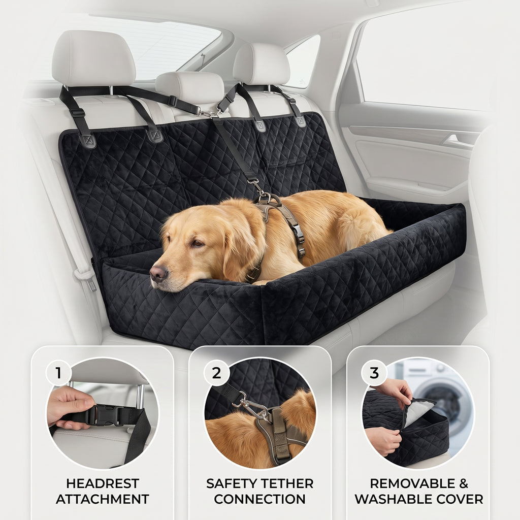 Huntley Pet Dog Car Seat for Large Dogs Black