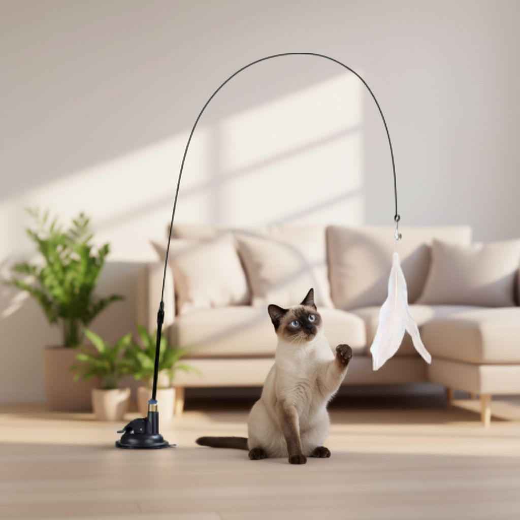 Cat Teaser Toy - Feather Wand