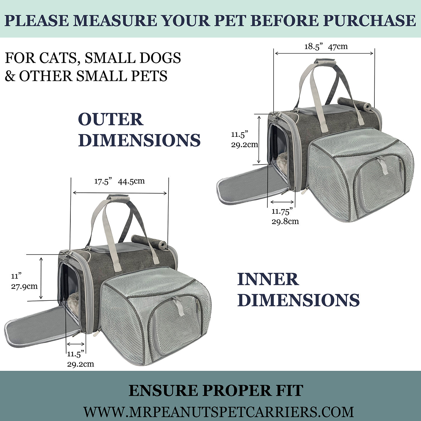 Mr. Peanut's Standard Size Airline Compliant Pet Carrier