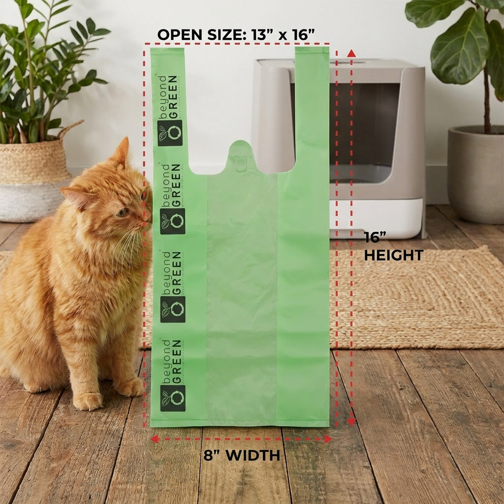 Green Cat Litter Bags