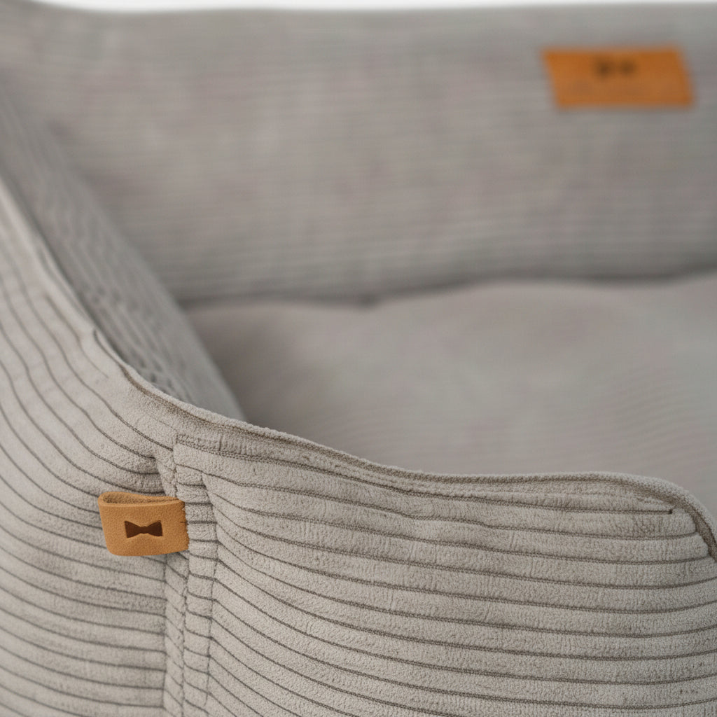 Chester & Lee | Fancy Corduroy Sleeper Dog Bed Taupe