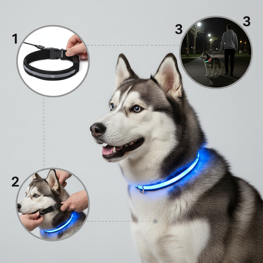 Milou & Lumi LED Glowing Pet Collar - Rainbow
