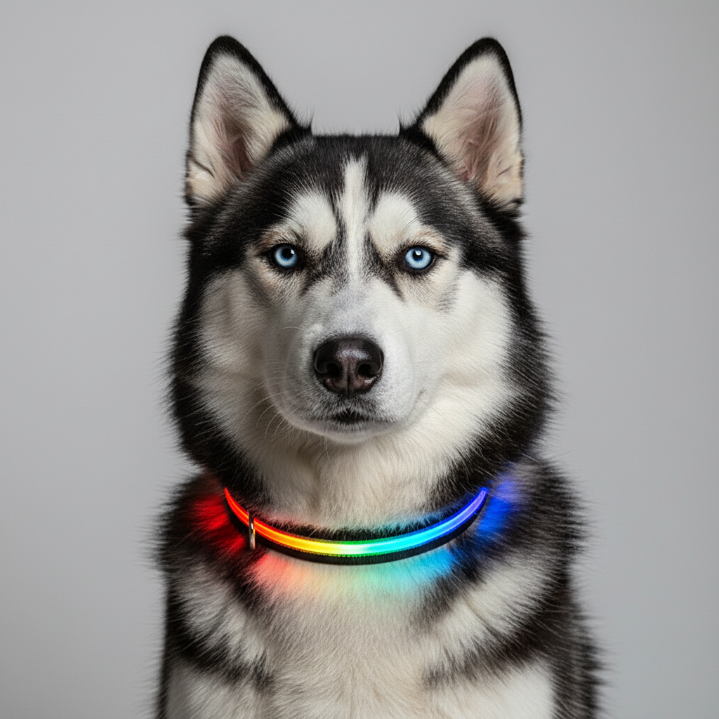 Milou & Lumi LED Glowing Pet Collar - Rainbow