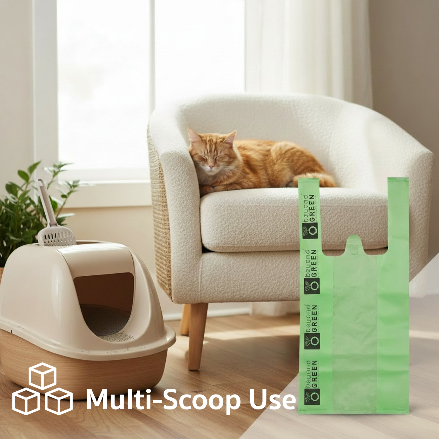 Green Cat Litter Bags