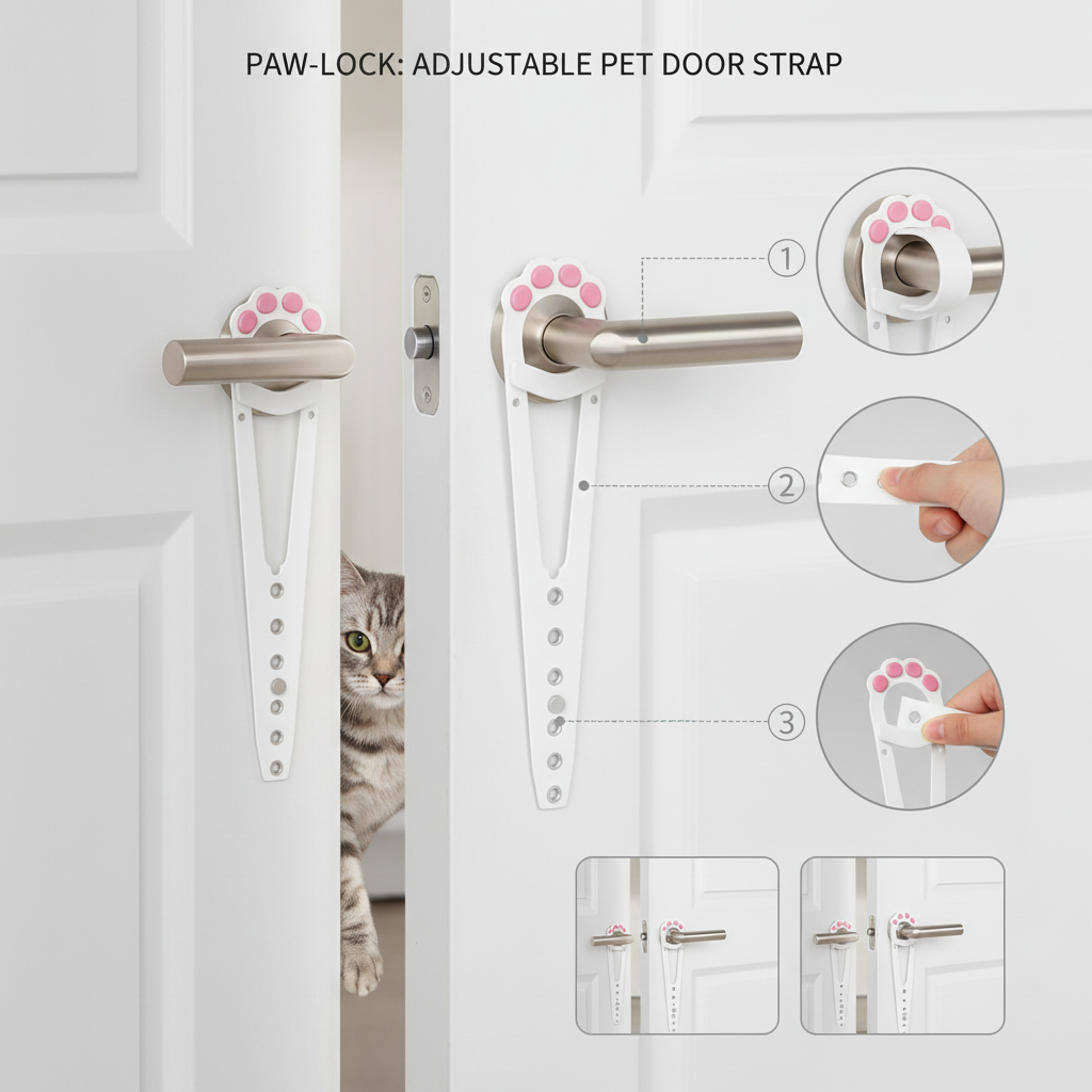 No-Punch Pet Door Strap Latch