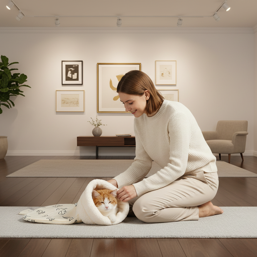 Plush Pocket Cat Sleeping Bag
