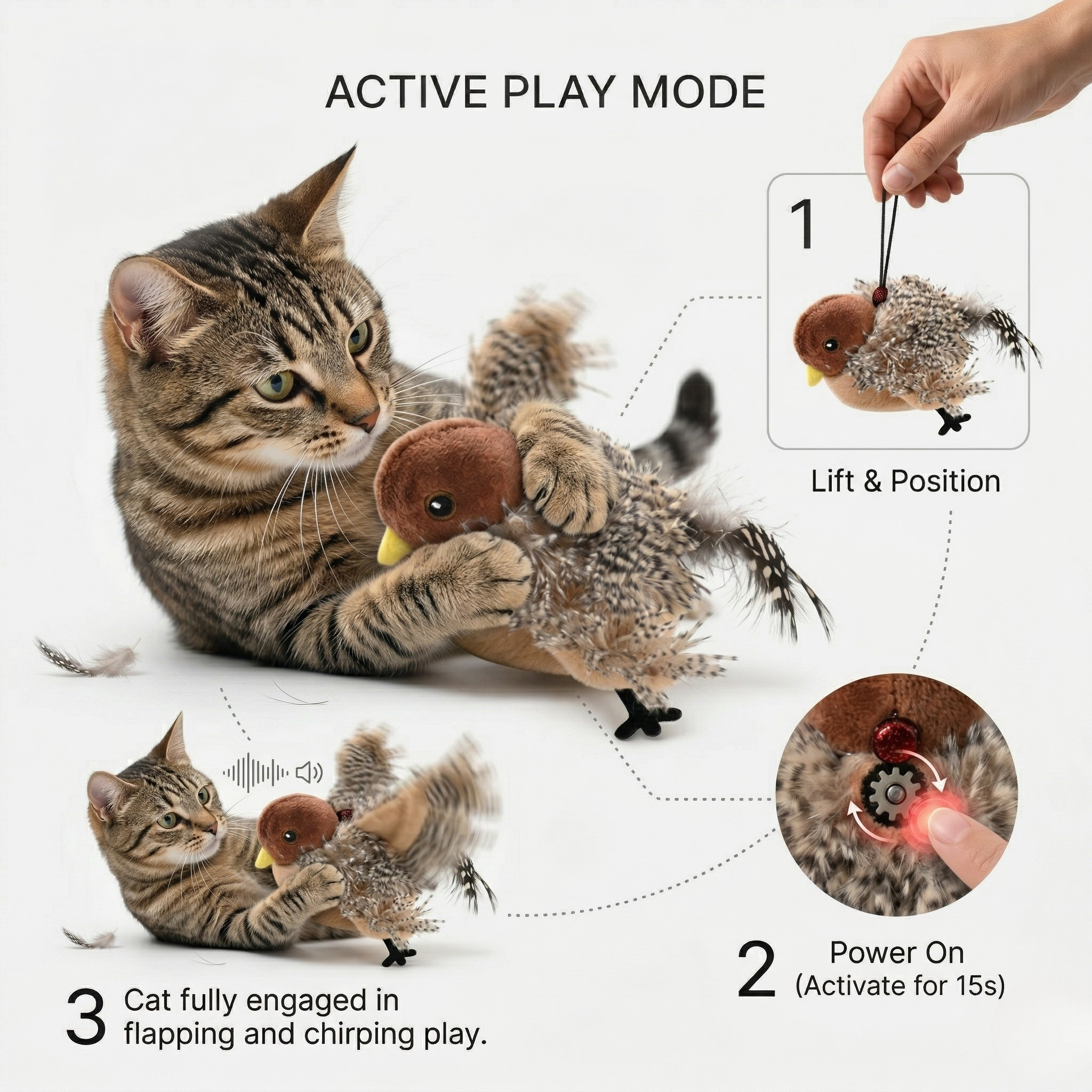 Flapping Bird Interactive Cat Toy