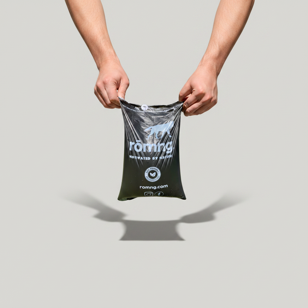 Compostable Plant-Based Poop Bags + Bamboo Dispenser