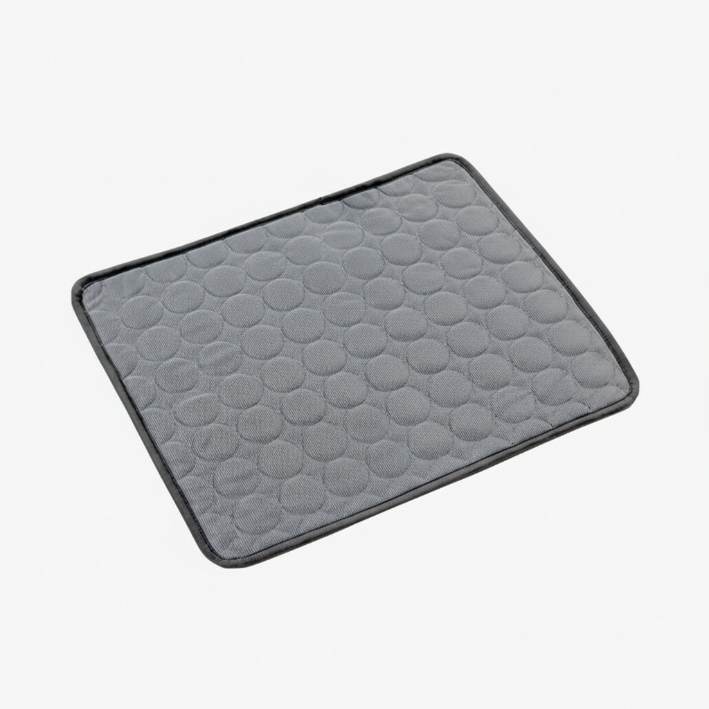 Gray textured mat on a white background