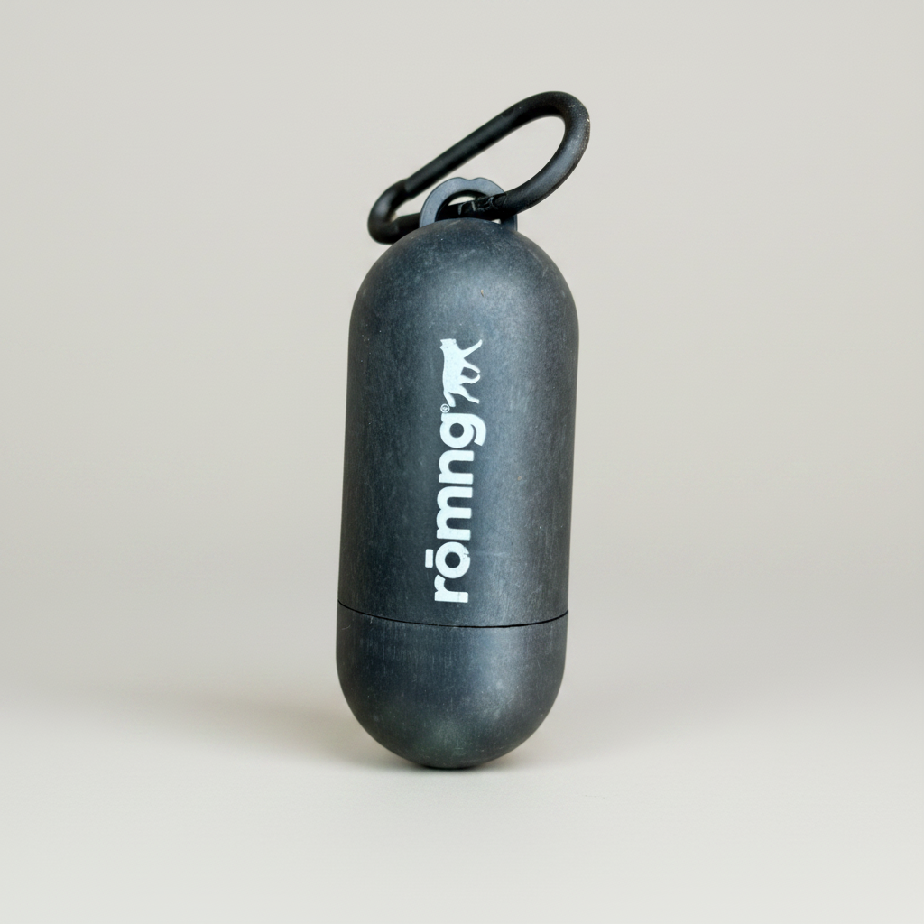 Eco Friendly dog poop bags + bamboo dispenser