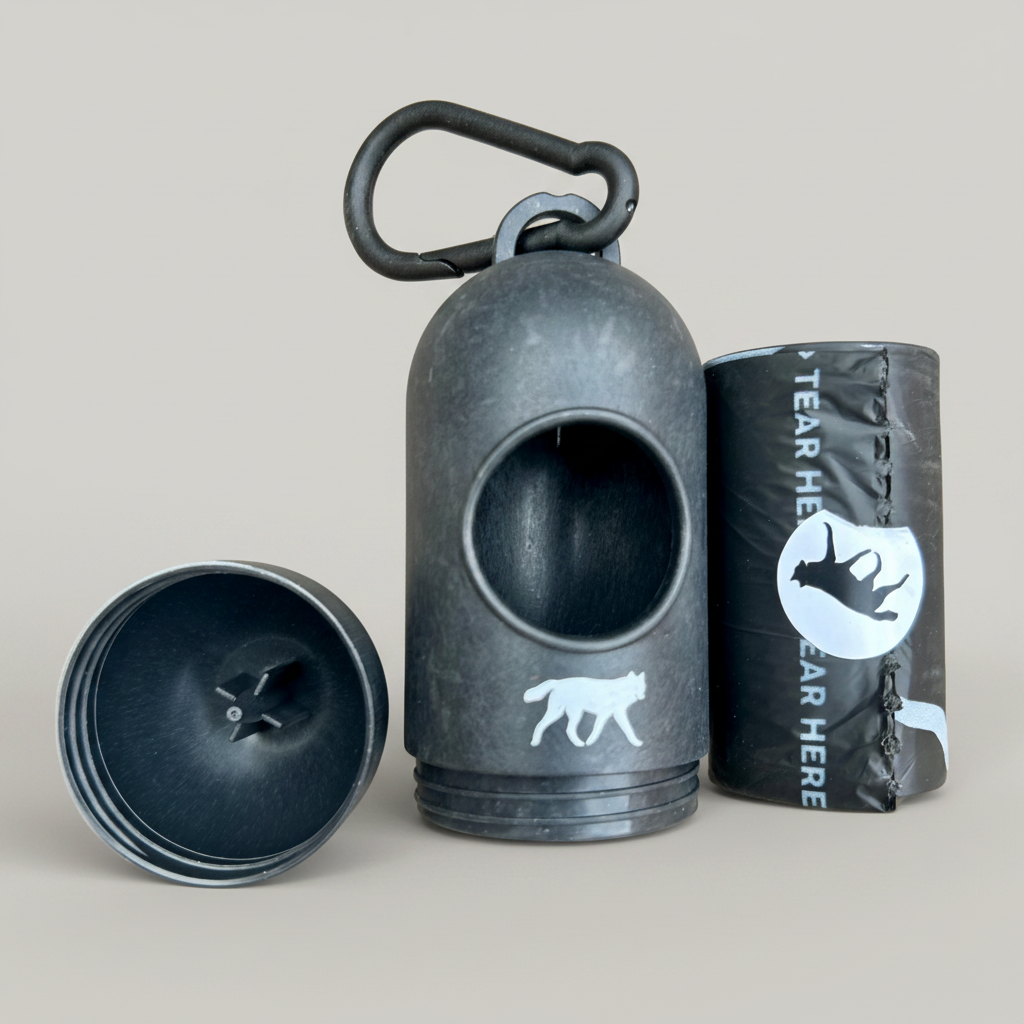 Compostable Plant-Based Poop Bags + Bamboo Dispenser