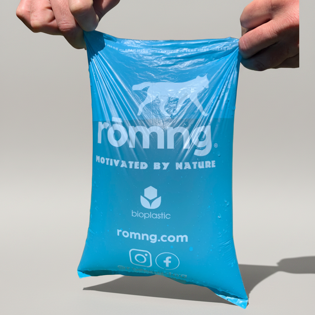 Eco Friendly dog poop bags + bamboo dispenser