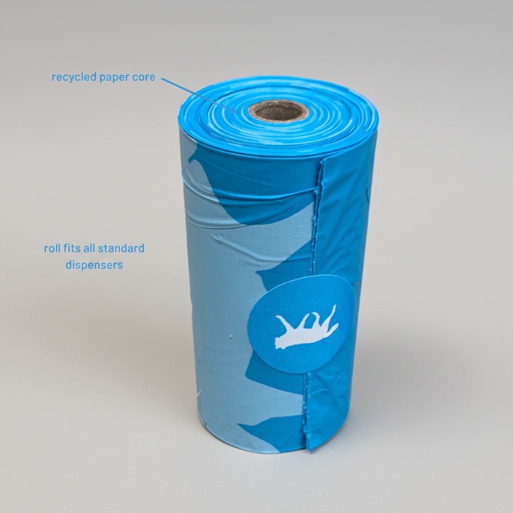 Eco Friendly dog poop bags + bamboo dispenser