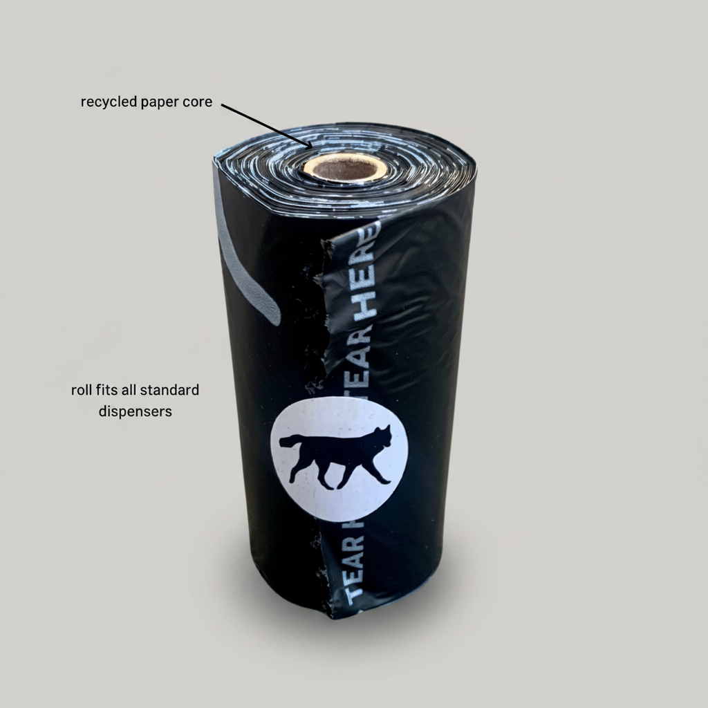 Compostable Plant-Based Poop Bags + Bamboo Dispenser