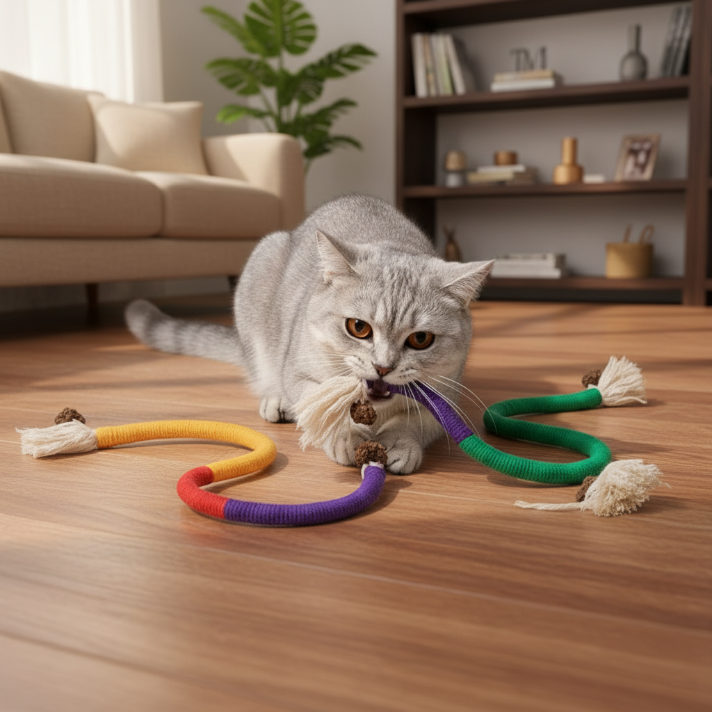 Bead Braided Rope Cat Toy